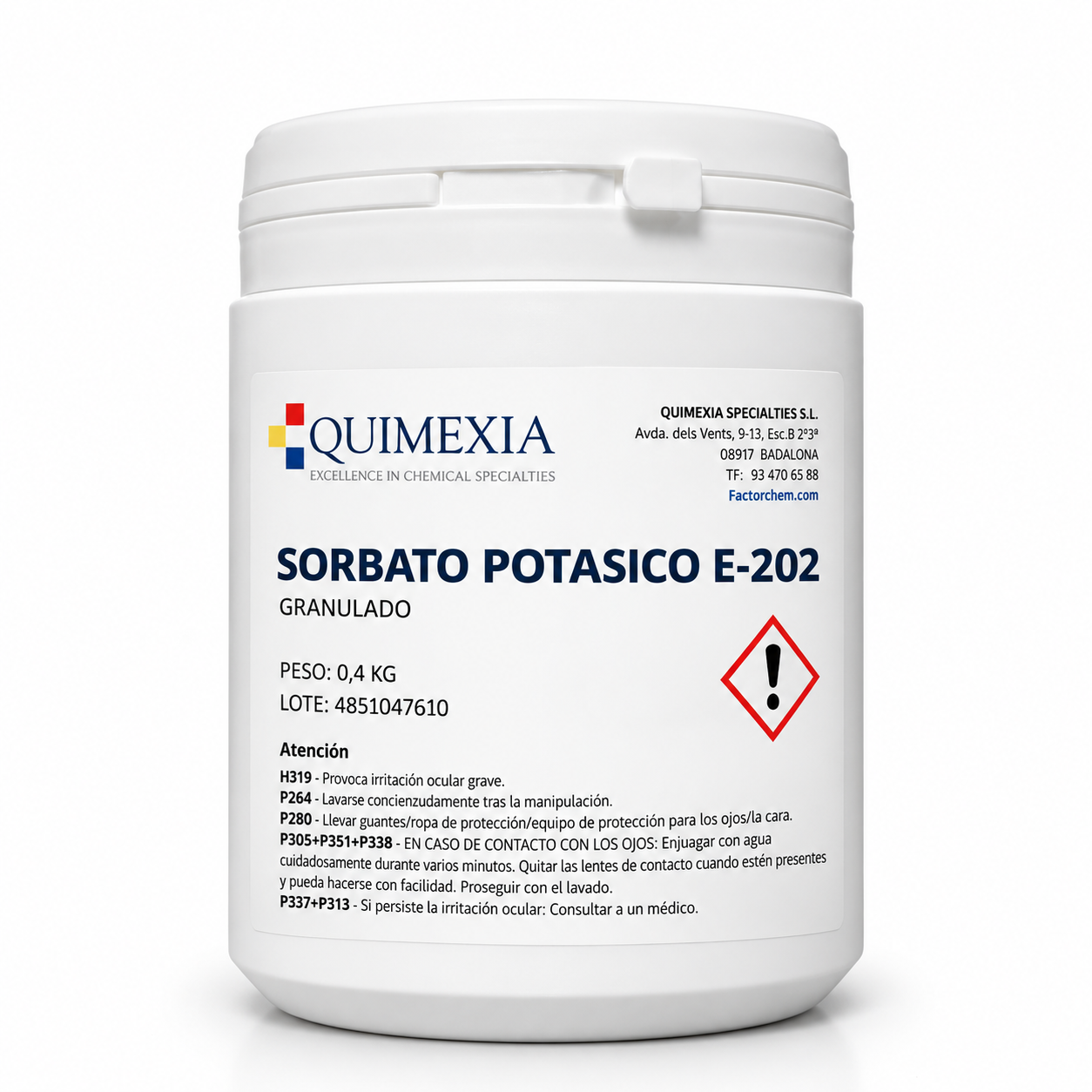 Sorbato Potásico Granulado E-202 Sorbato Potásico Granulado E-202